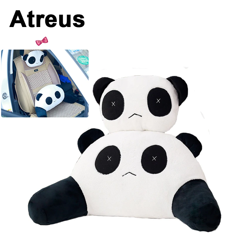 Автомобильный подголовник Atreus с милым мультяшным рисунком панды автомобильная