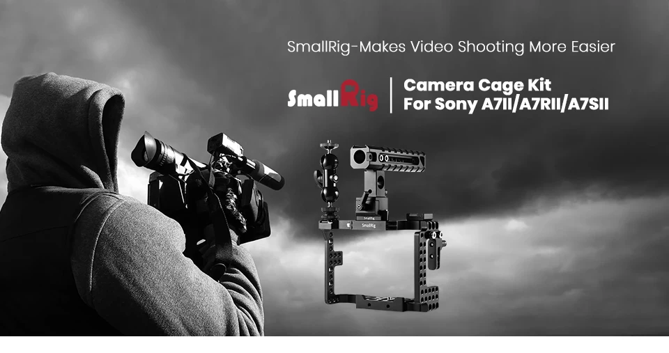 SmallRig для sony A7II/A7RII/A7SII клетка с QR сырной ручкой+ HDMI замок+ Двойная шаровая Головка Комплект аксессуаров-1894