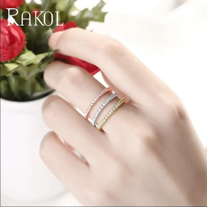 Женское кольцо с фианитом RAKOL для свадьбы вечеринки RR21148|Кольца| |