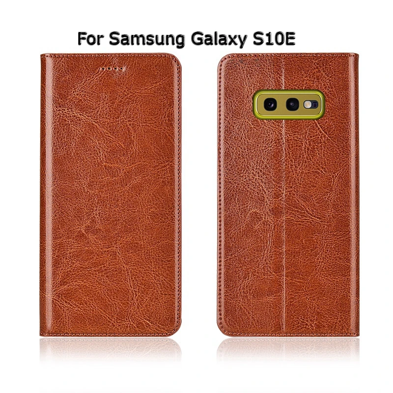 Чехол из натуральной коровьей кожи для samsung Galaxy S8, S9, S10 Plus, S10e Lite, S8+, S9+, S10+ Магнитный чехол, подставка, флип, ретро чехол для телефона