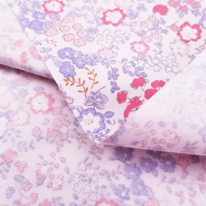 Цветочная печать хлопок саржа Лоскутная Ткань дышащая детская ткань для