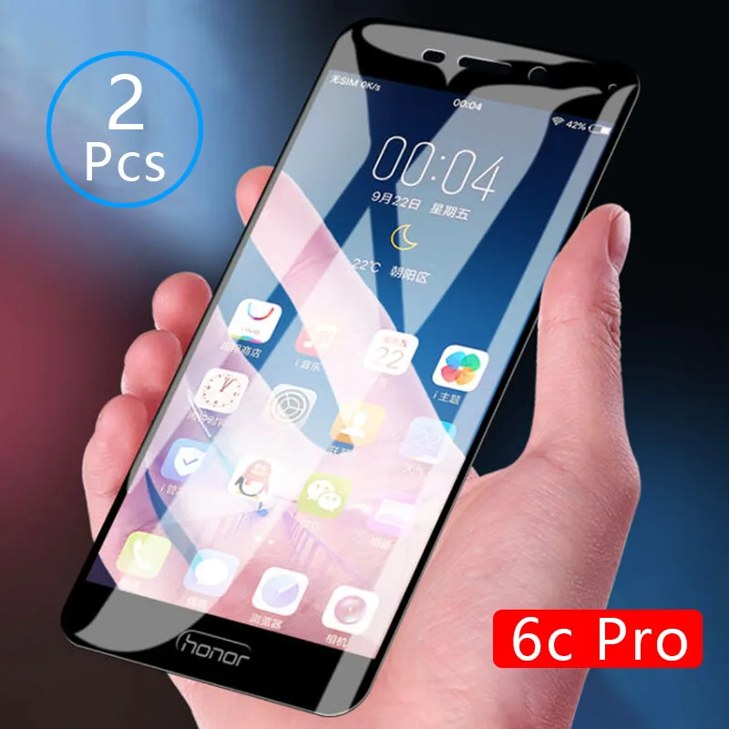 Закаленное стекло для Huawei Honor 6c Pro 2 шт. защита экрана с полным покрытием защитная