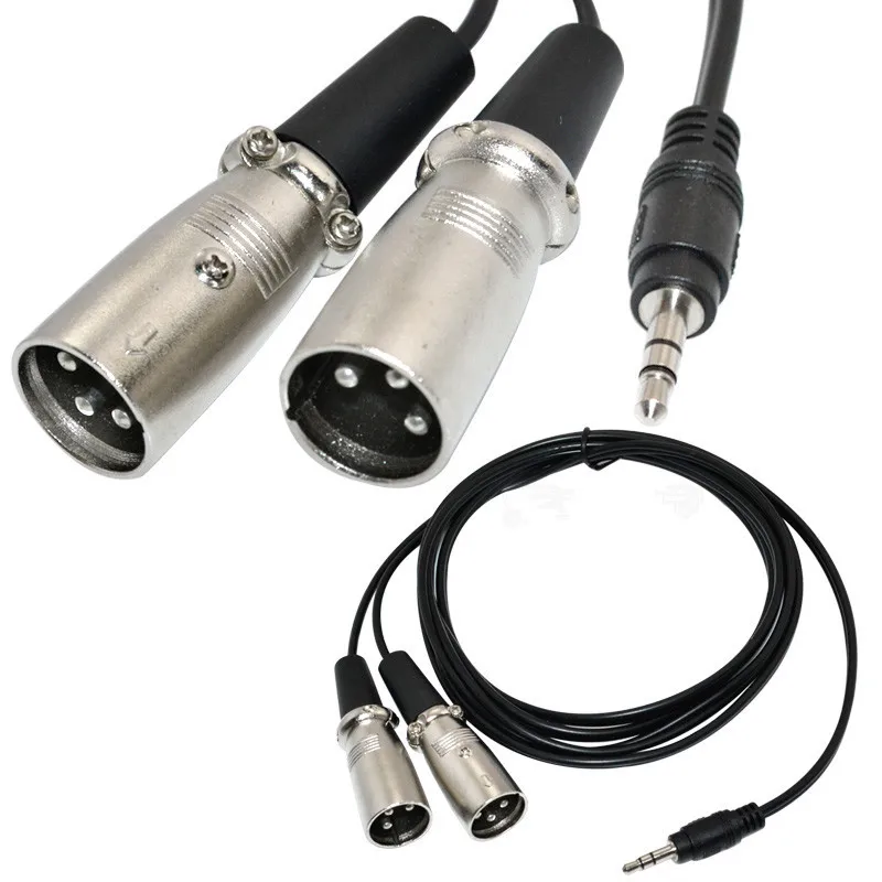 Стерео 3 5 мм разъем 1/8 до 2 XLR pin папа Y сплиттер соединительный кабель шнур 3FT|3 pin|patch