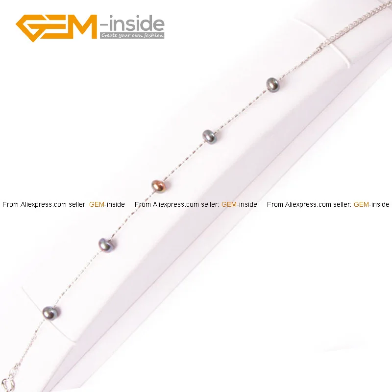 Браслет из культивированного жемчуга 6 7 мм 8 дюймов 2 цепочки регулируемый