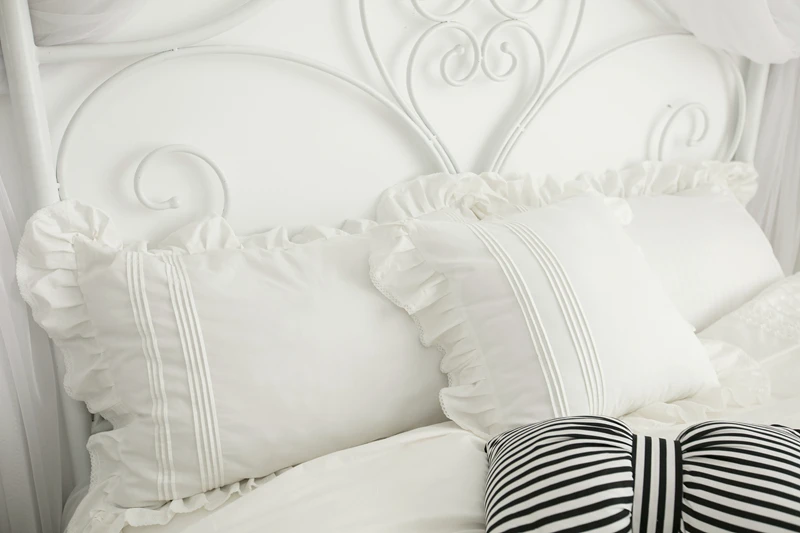 2019 хлопок кружево Постельное белье белый пододеяльник набор постельного белья