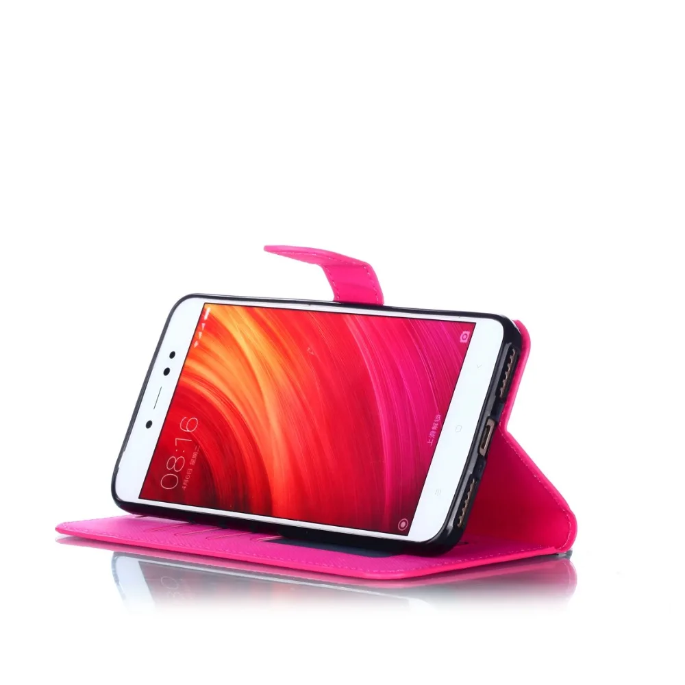 Для redmi note6 note5a note5 чехол простой однотонный флип кошелек кожаный плотная Защитная