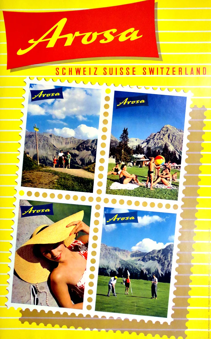 Швейцария Грисон Туризм плакаты Lenzerheide Valbella классические наклейки на стену