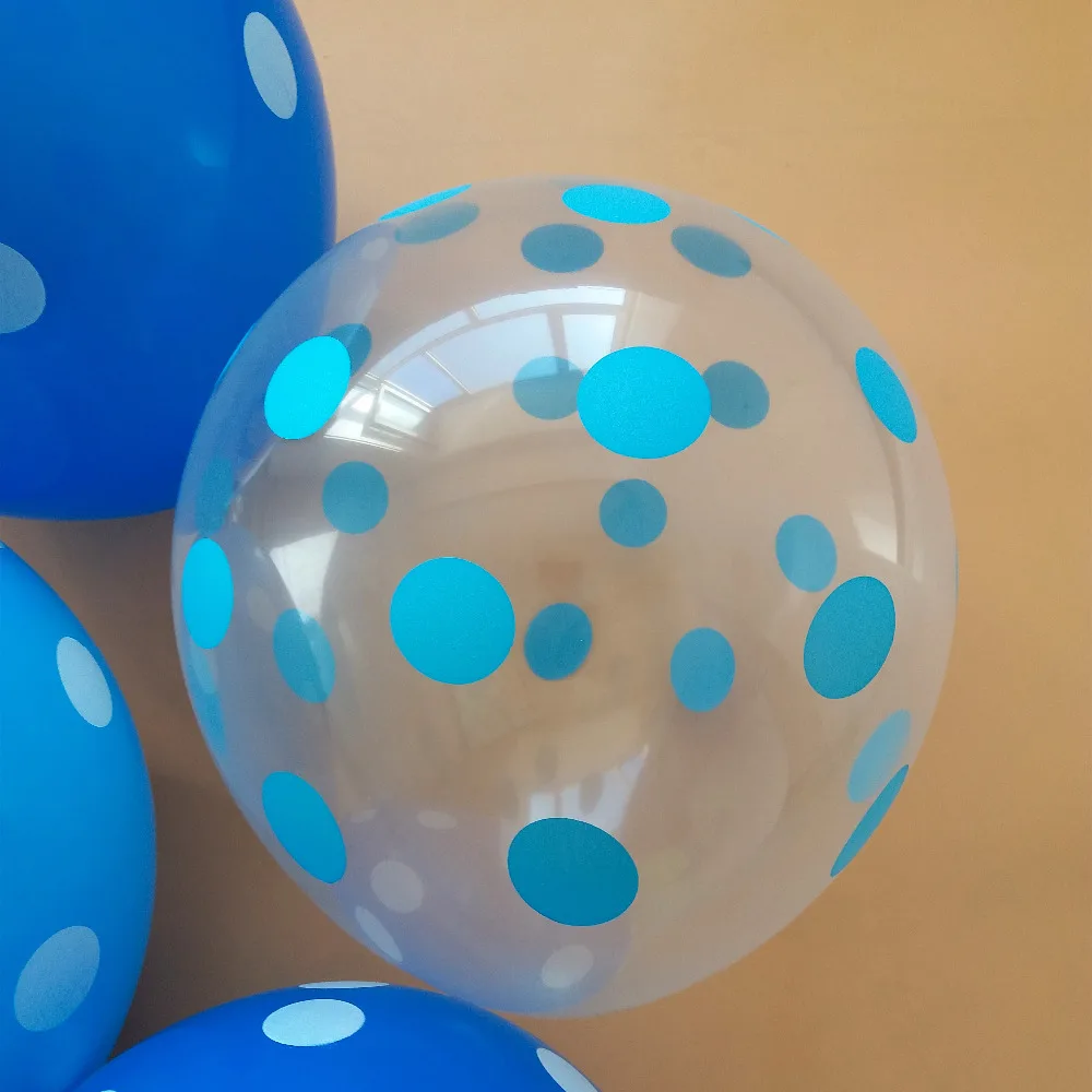 Настасия 30 шт./лот синие воздушные шары прозрачные в горошек латексные Детские
