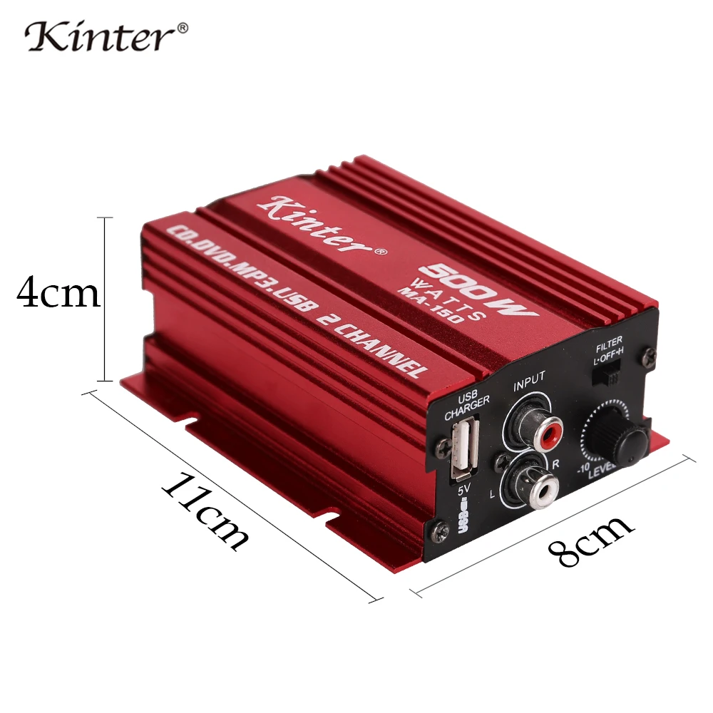 kinter MA-150 Stereo Audio Amplifier 2channel 20W DC 12V Clear Sound For Car and Motorcycle etc |