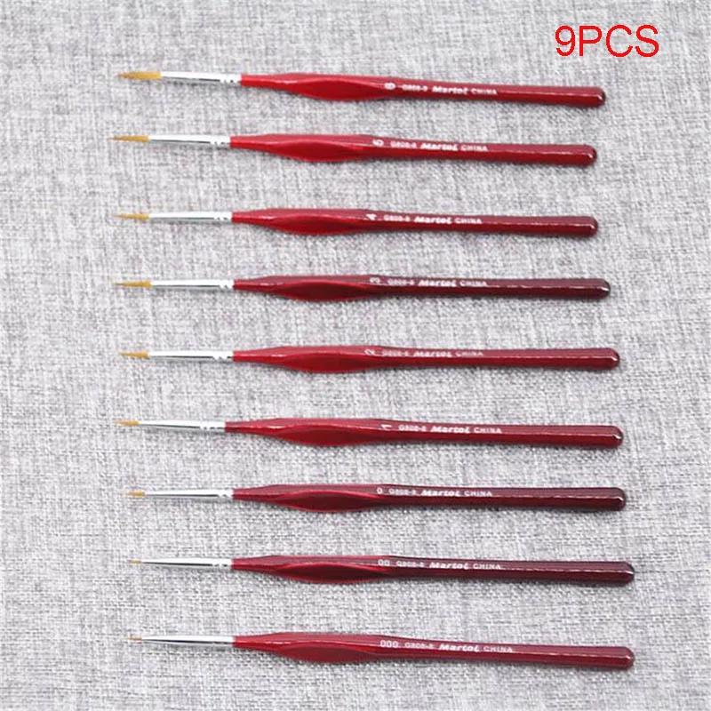 9PCS Нейлоновая кисть для окрашивания волос, ручная ручка, художественные Кисти для ногтей для акрилового акварельного масла TB, распродажа - Цвет: 9PCS