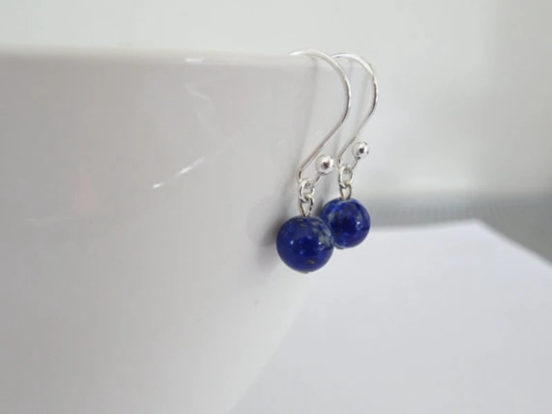 2017 Модные Драгоценности Синий Бисер Серебро Серьги Падения Панк Очернить Крест