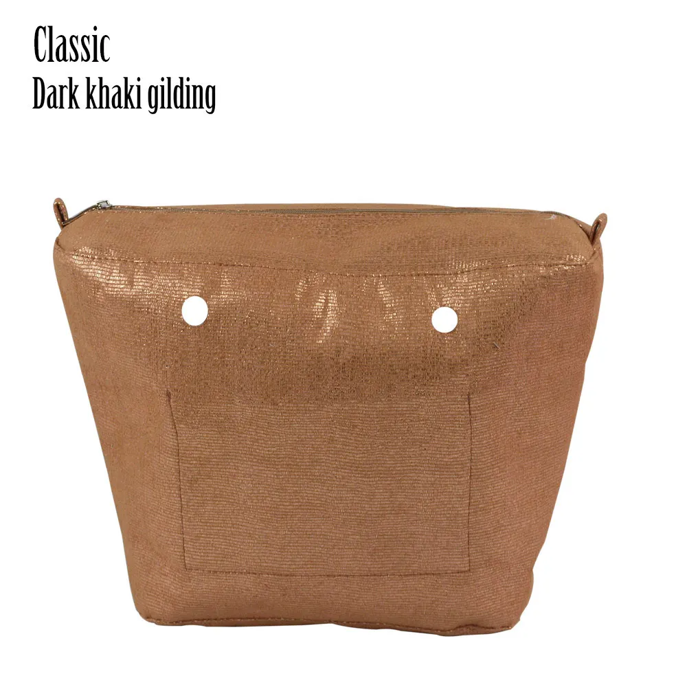 classic dark khaki huntfun 1 штука позолоченная водонепроницаемая внутренняя подкладка Obag красочная вставка для классического мини O сумки женские сумки через плечо сумки - Цвет: classic dark khaki