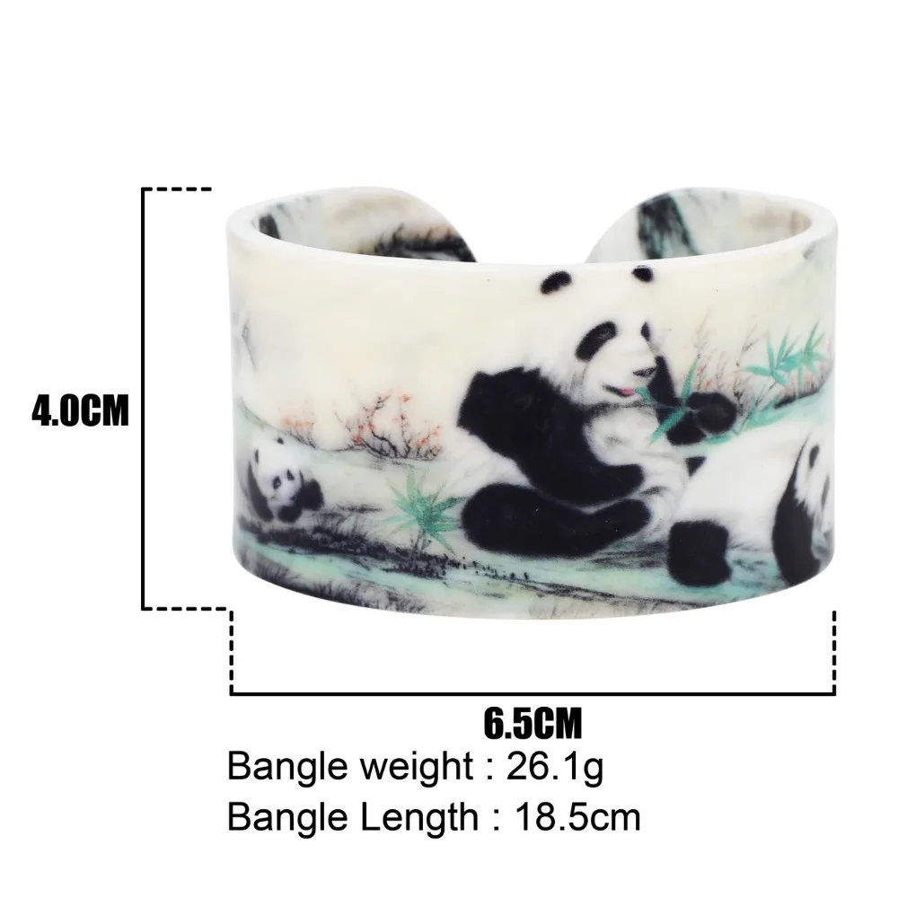 WEVENI пластиковые браслеты с рисунком счастливой панды бамбуковые Модные