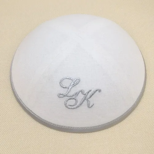 Пользовательский продукт персонализированная вышивка льняная шапочка Kippot