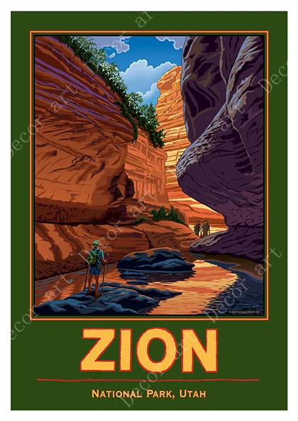См. Америку Zion национальный парк Юта путешествия плакат холст картины Винтаж настенный плакат из крафт-бумаги с покрытием Наклейка на стену домашний Декор подарок