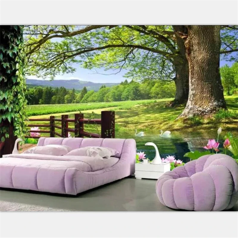 

beibehang Wallpaper custom living room bedroom mural HD 3D big tree landscape painting fashion personality decorative wall