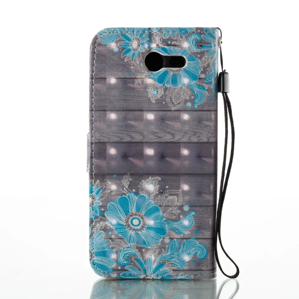 Синий цветок 3D красочные картины бумажник Flip Стенд кожи чехол для Samsung Galaxy J3 2017/J3