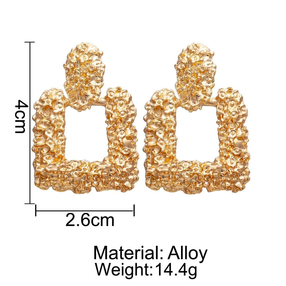 Женские массивные серьги в стиле панк большие винтажные геометрические большого