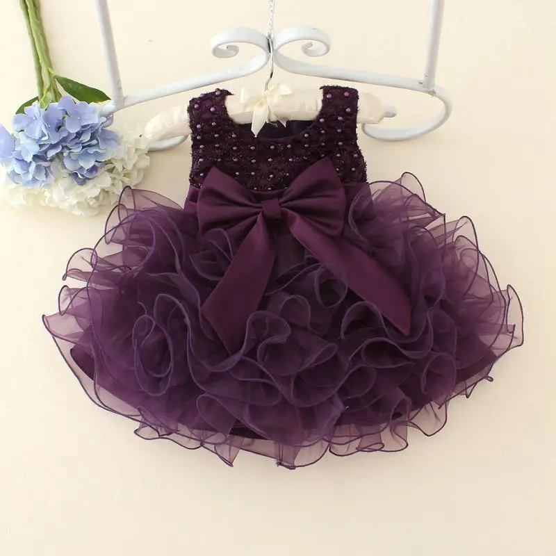 Lace Dresses For Girls Christening Gown Pearl Cake Smash Outfits with Bow Clothes for Baptism 1 year baby girl birthday dress | Детская
