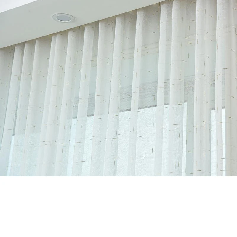 Простой дизайн модные льняные занавески тюлевые ткани для окон Белый Тюль