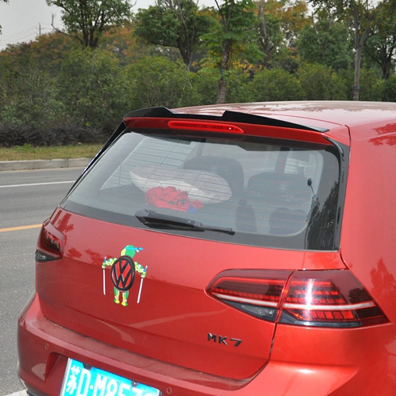 MK7 глянцевый черный Автомобильный спойлер из АБС пластика для заднего крыла