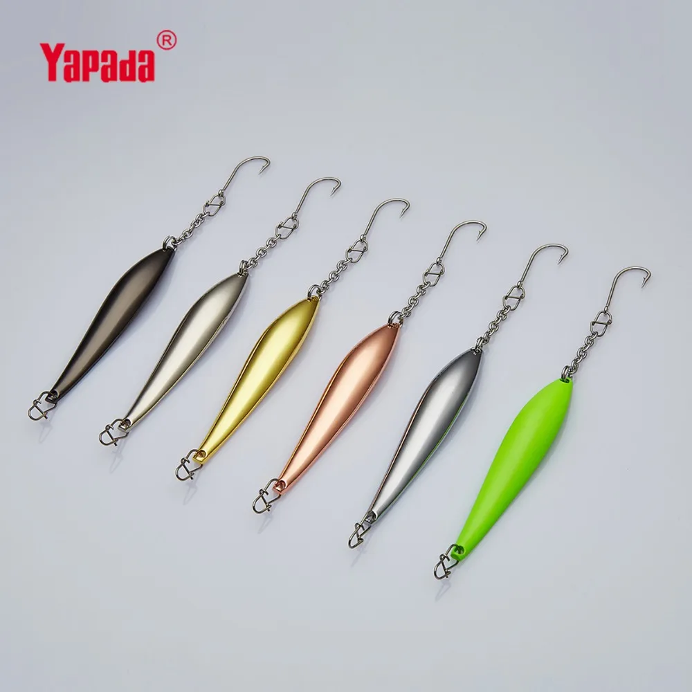 YAPADA Ice Fishing 515 гусеница 10 г 64 мм одиночный крючок многоцветная металлическая ложка