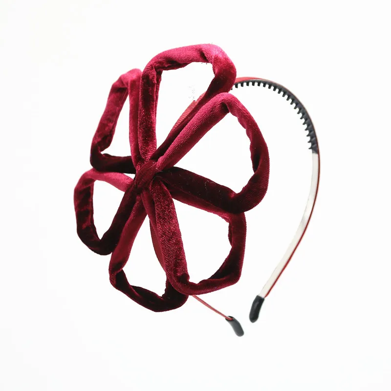 

2021 новый зимний стиль мода очаровательный большой провода цветок бархатная повязка на голову с цветком, разных цветов для девочек модная резинка для волос