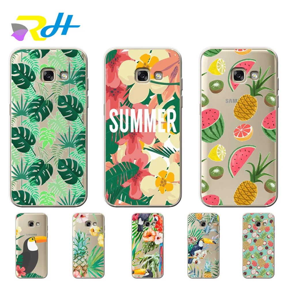Мягкий ТПУ чехол для Samsung Galaxy A7 2018 Coque Etui тропический стиль A 10 20 30 40 50 70 A6 A8 Plus