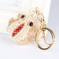 lovely red frog pendant charm rhinestone crystal purse bag keyring key chain accessories wedding party gift