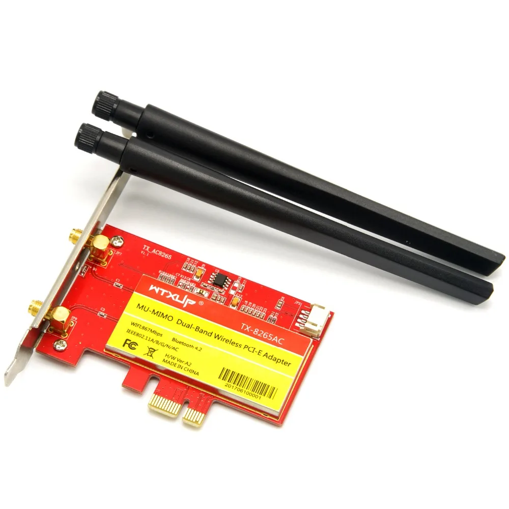 WTXUP 8265ac 802.11AC 1200 Мбит/с 8265 беспроводной настольный PCi E Wi Fi адаптер MU MIMO PCI Express WLAN