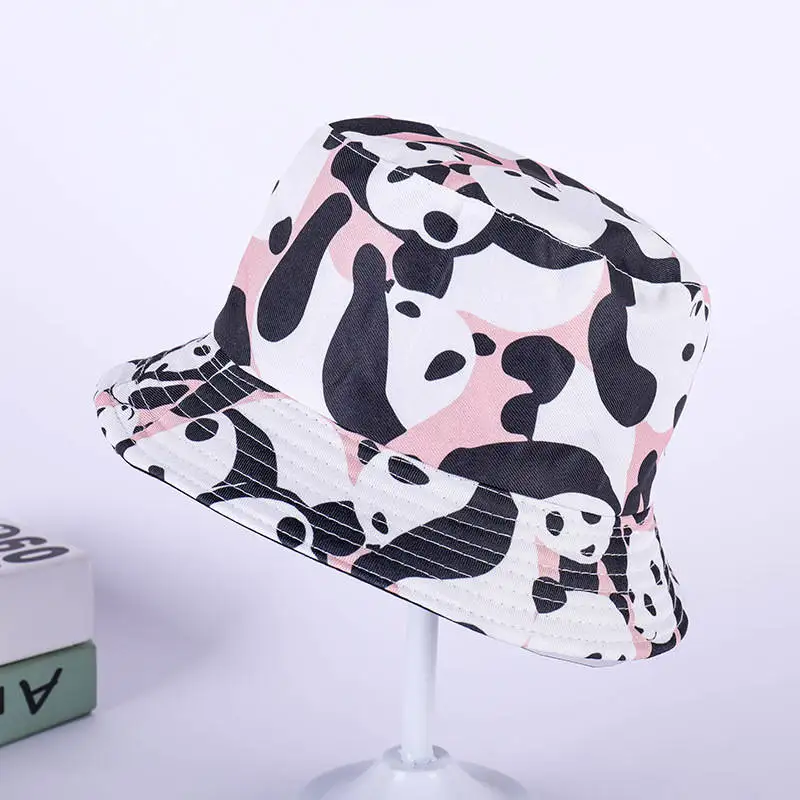 Шляпа ведро с принтом коровы рыбацкая шляпа уличная дорожная от солнца для