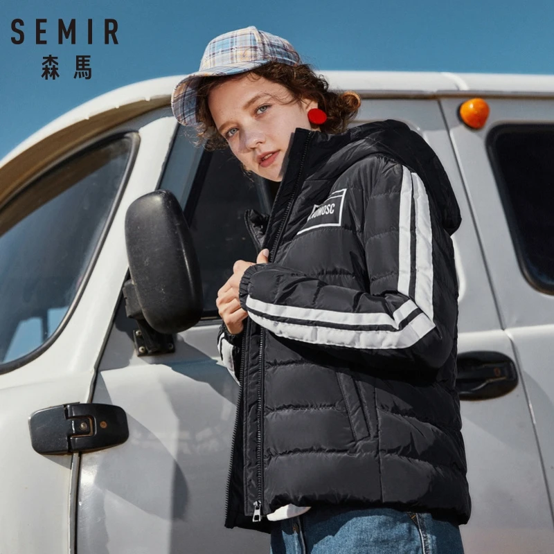 SEMIR 2019 зимняя женская куртка новая мода женский пуховик тонкий большой размер 2XL с