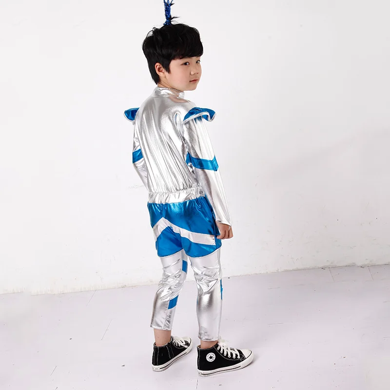 Костюм Робота-космонавта для мальчиков и девочек сине-серебристый костюм