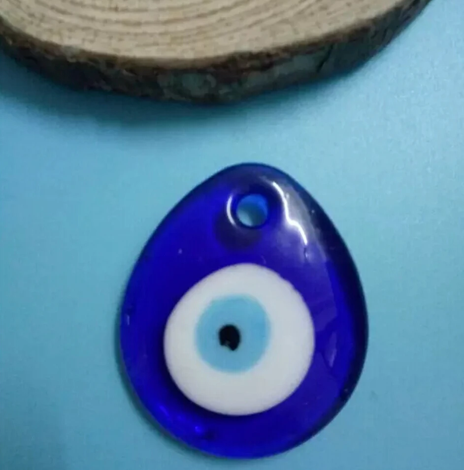 Стеклянный амулет в турецком греческом стиле 35 х30 мм | Украшения и аксессуары