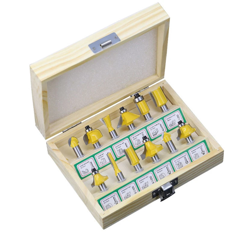 Набор фрез для гравировки 12 деталей Комплект по 8мм работы дереву|Фреза| |