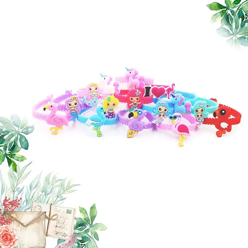 1 шт. вечерние резиновые браслеты с единорогом фламинго русалочкой на день