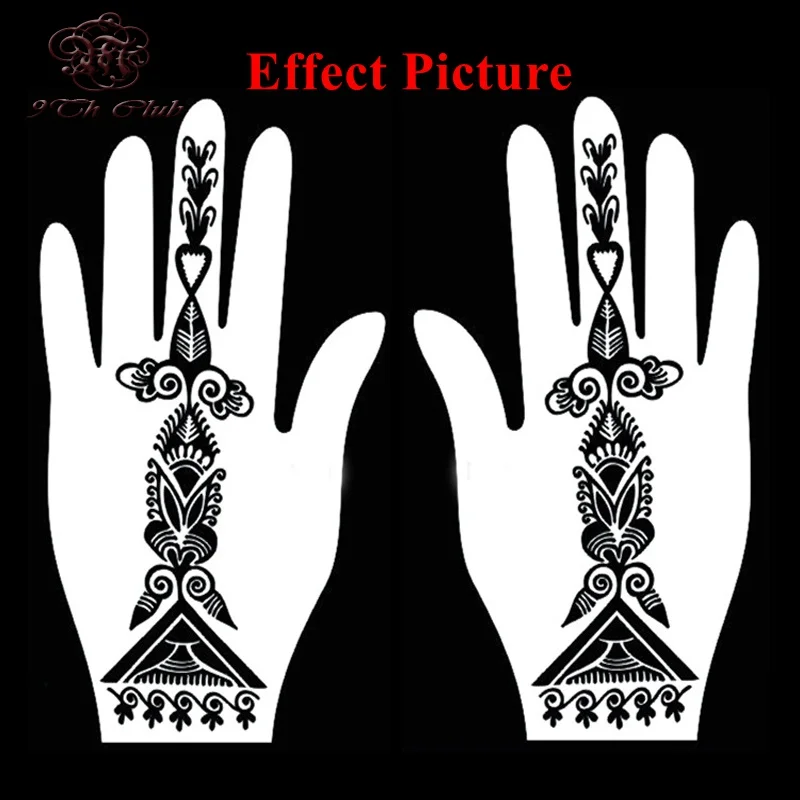 4 шт. простой женский трафарет для татуировок с хной многоразовый Менди хна блеск