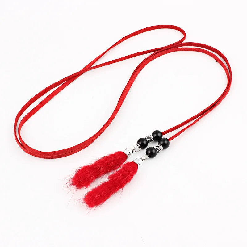 Женский ремень в стиле Харадзюку длинный кожаный дизайнерский с жемчужинами и