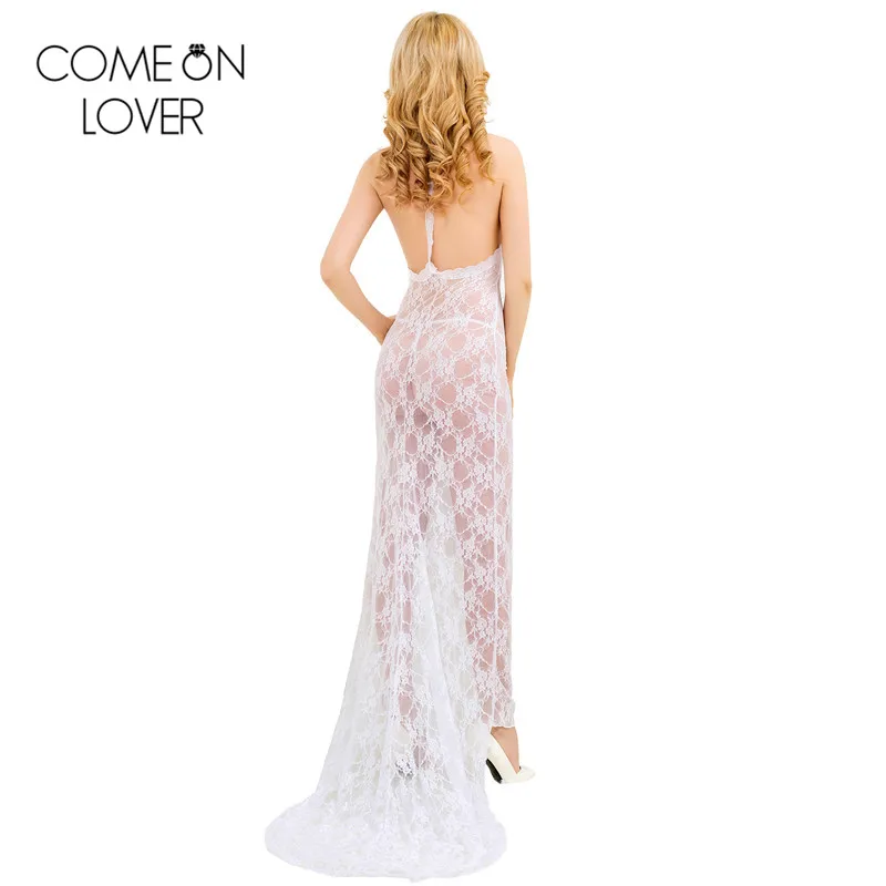 RL80228 Comeonlover модное прозрачное Женское ночное белье белого цвета с v образным