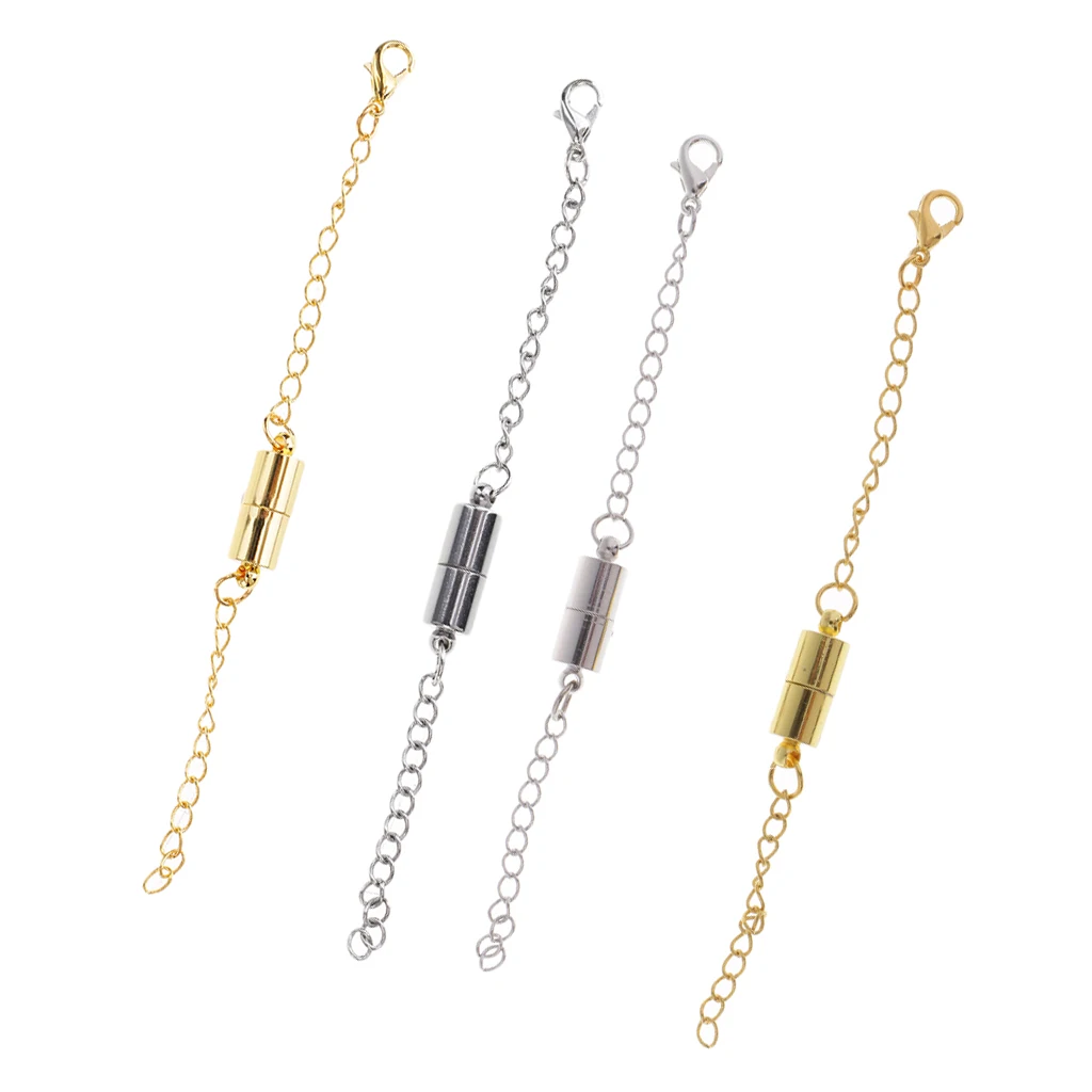 4 шт. из нержавеющей стали магнитные застежки с удлинителем цепи для DIY ожерелье