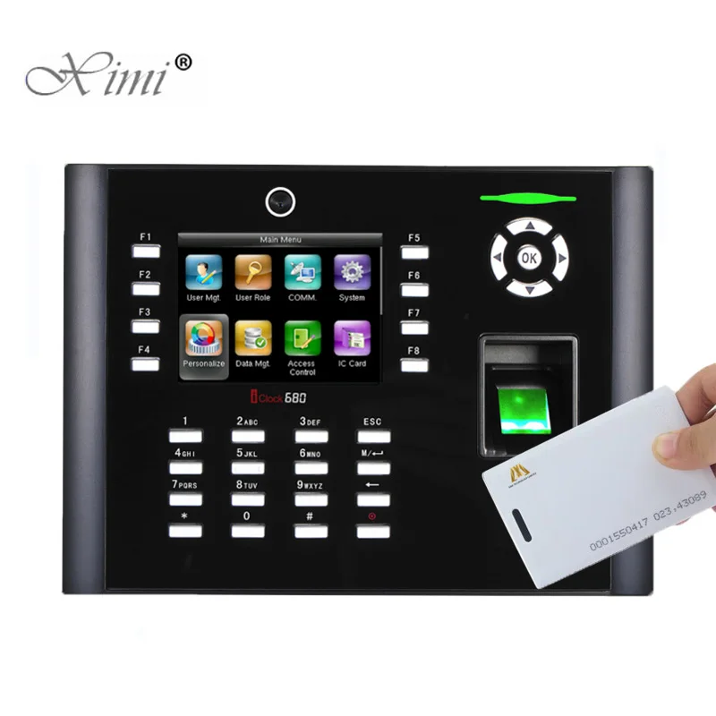ZK iclock680 8000 отпечатков пальцев и 125 кГц RFID карты посещаемость времени с камерой