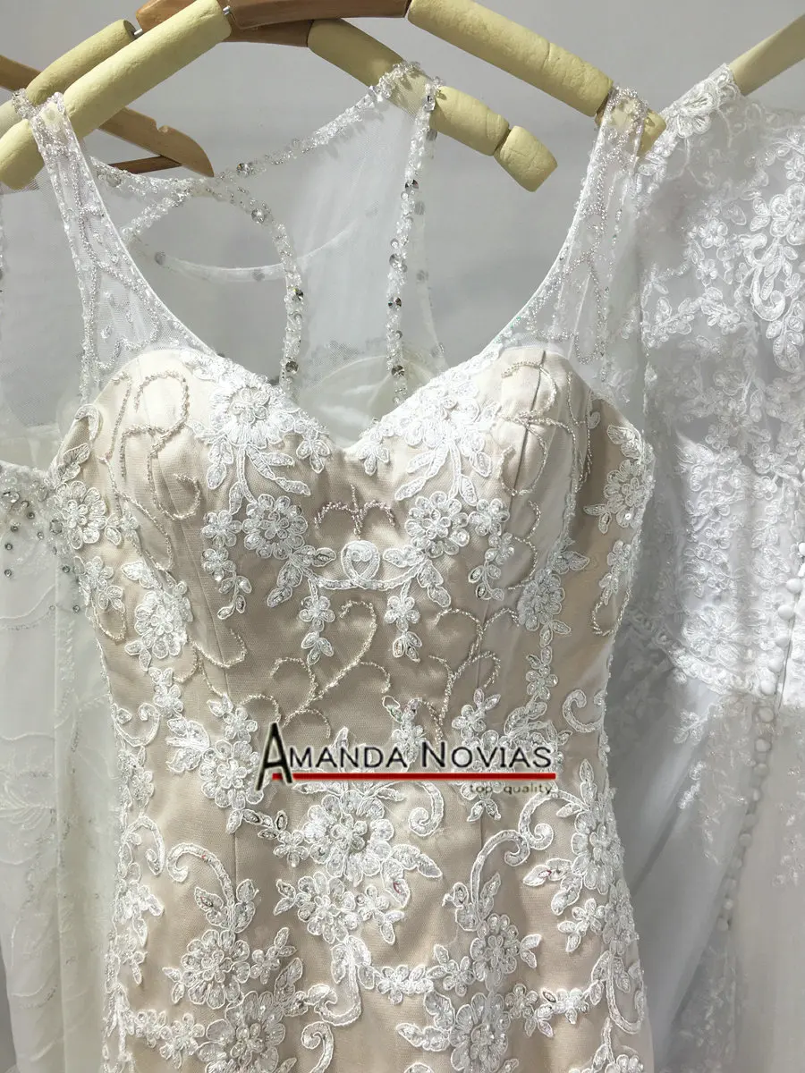 Женское свадебное платье Русалка цвета шампань без бретелек|mermaid wedding dresses|wedding