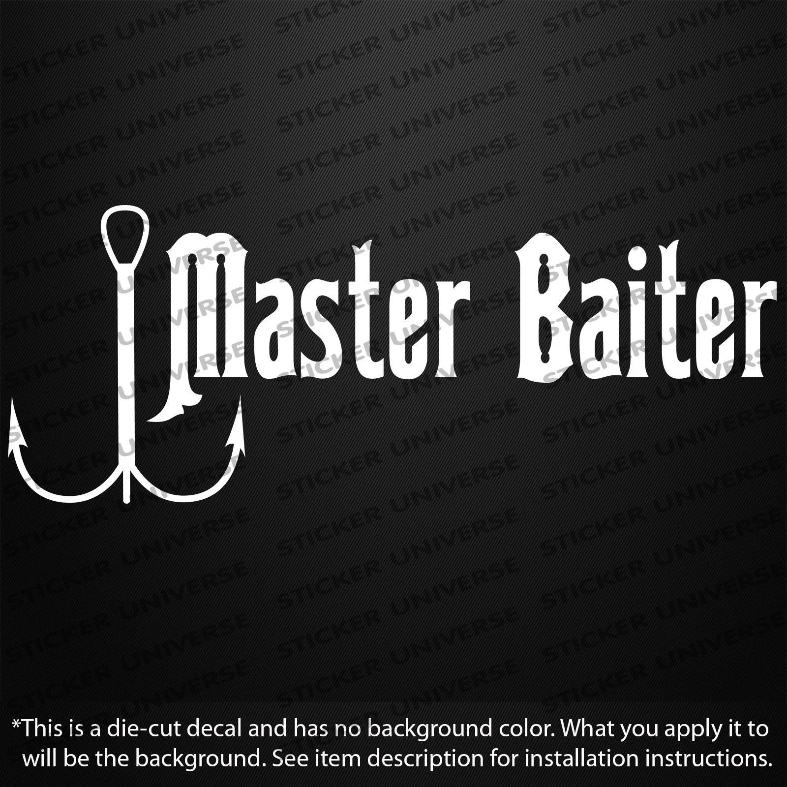 

MASTER BAITER Funny Vinyl Die Cut Decal Sticker | Fishing Hunting window sticker 12.5cm