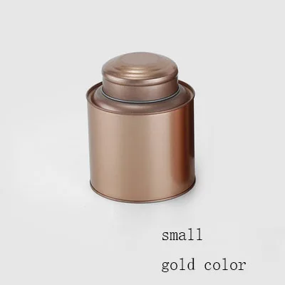 small gold 1pc New tea box large can sealed tea canister jar for tie guan yin/puer/da hong pao moisture-proof empty tea cans - Цвет: small gold 1pc