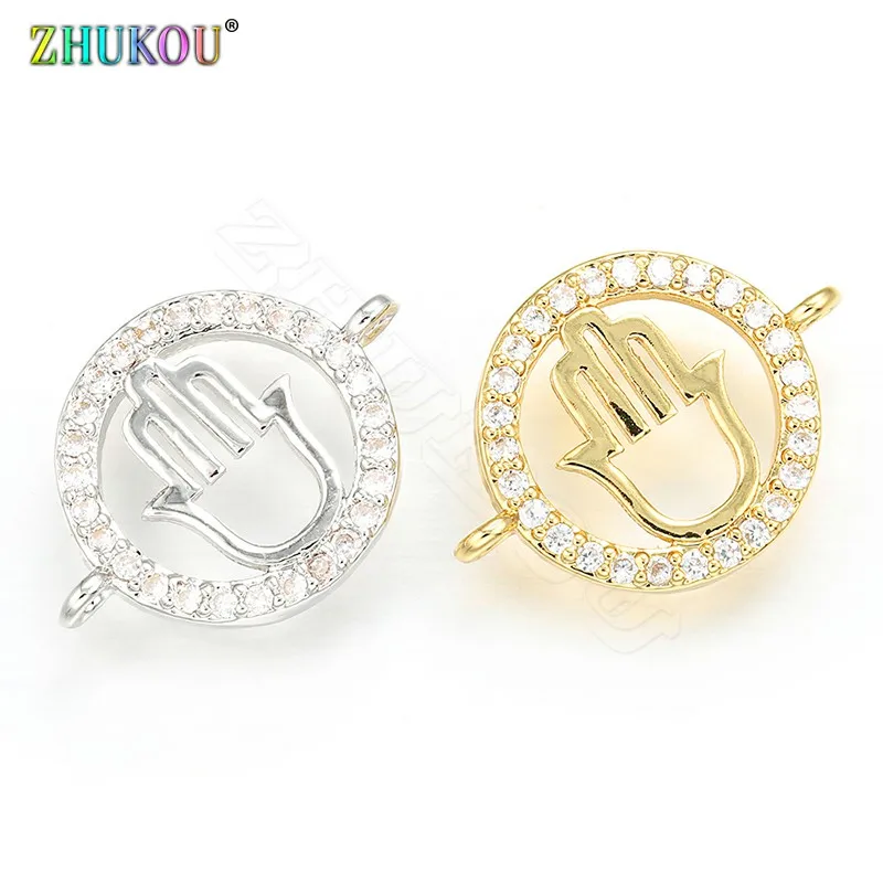 ZHUKOU 14*19 мм корейские латунные кубические циркониевые пальмовые подвески