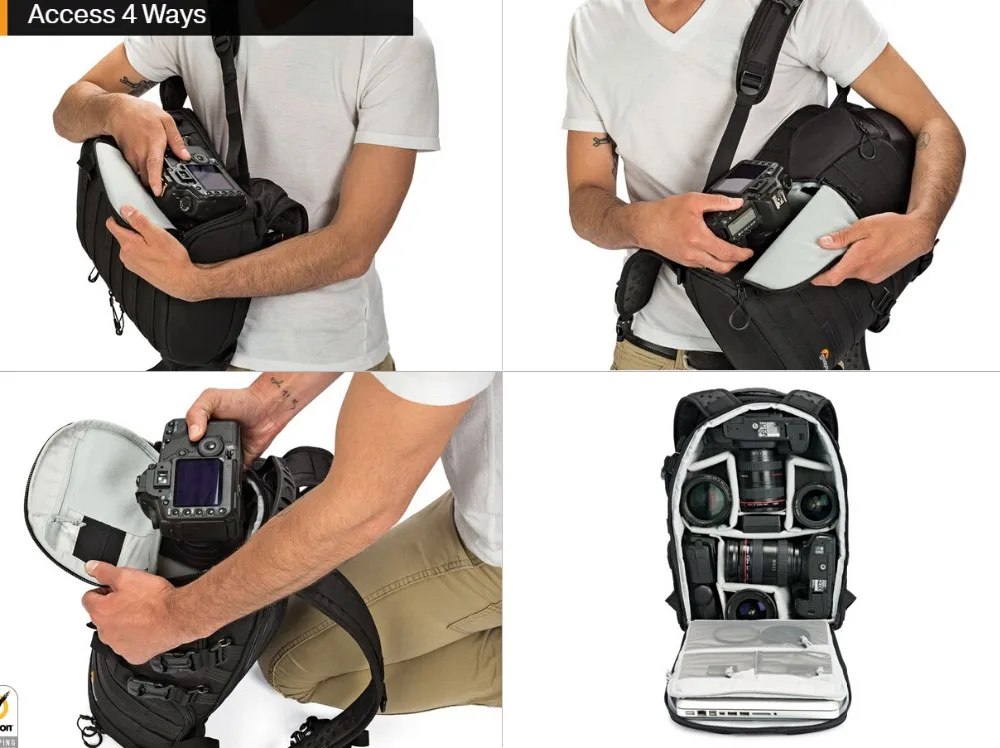 Lowepro ProTactic 450 AW Рюкзак Дождь Профессиональная зеркальная фотокамера для двух Сумка для фотоаппарата/чехол на плечо Камера сумка dslr 15 дюймов ноутбука