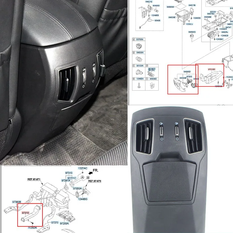 3 шт. для hyundai Sonata YF 2010 2014 задняя консоль Крышка вентиляционного отверстия