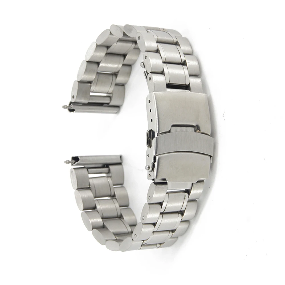 Stainless Steel Watch Band 22mm for Vector Luna / Meridian Safety Clasp Strap Loop Belt Bracelet Black Rose Gold Silver + Tool