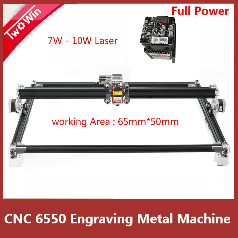 CNC 6550 лазерная машина для гравировки по металлу 7 Вт 10 лазерный гравер с полной