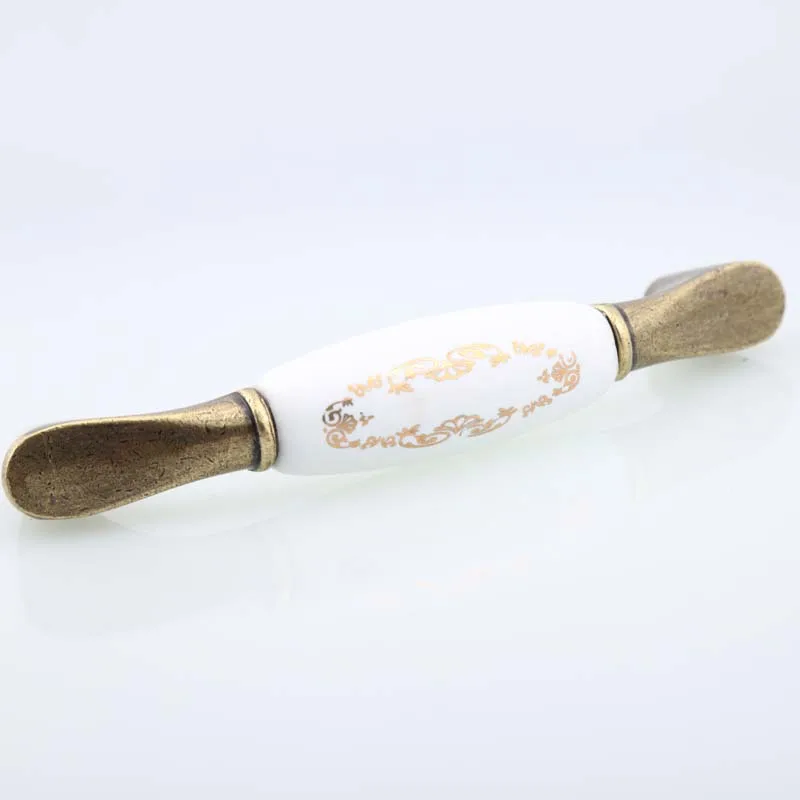 115 мм 96 керамическая дверная ручка с золотым цветком бронзовые ручки для